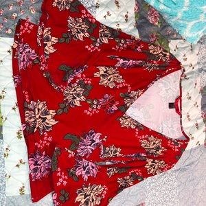 Red floral top